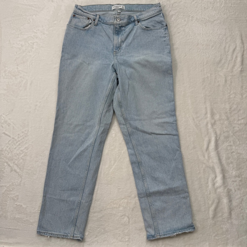 Abercrombie‎ & Fitch Jeans Womens 31/12R Light Blue 90s Straight Low Rise Curve
